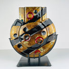 Arte Muranese Geometric Murano Glass Vases - Italian Home Decor - Set of 2