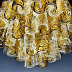 Murano chandelier by Mazzega Italy 1960s Mid-century modern italian lighting 36 murano glass plates