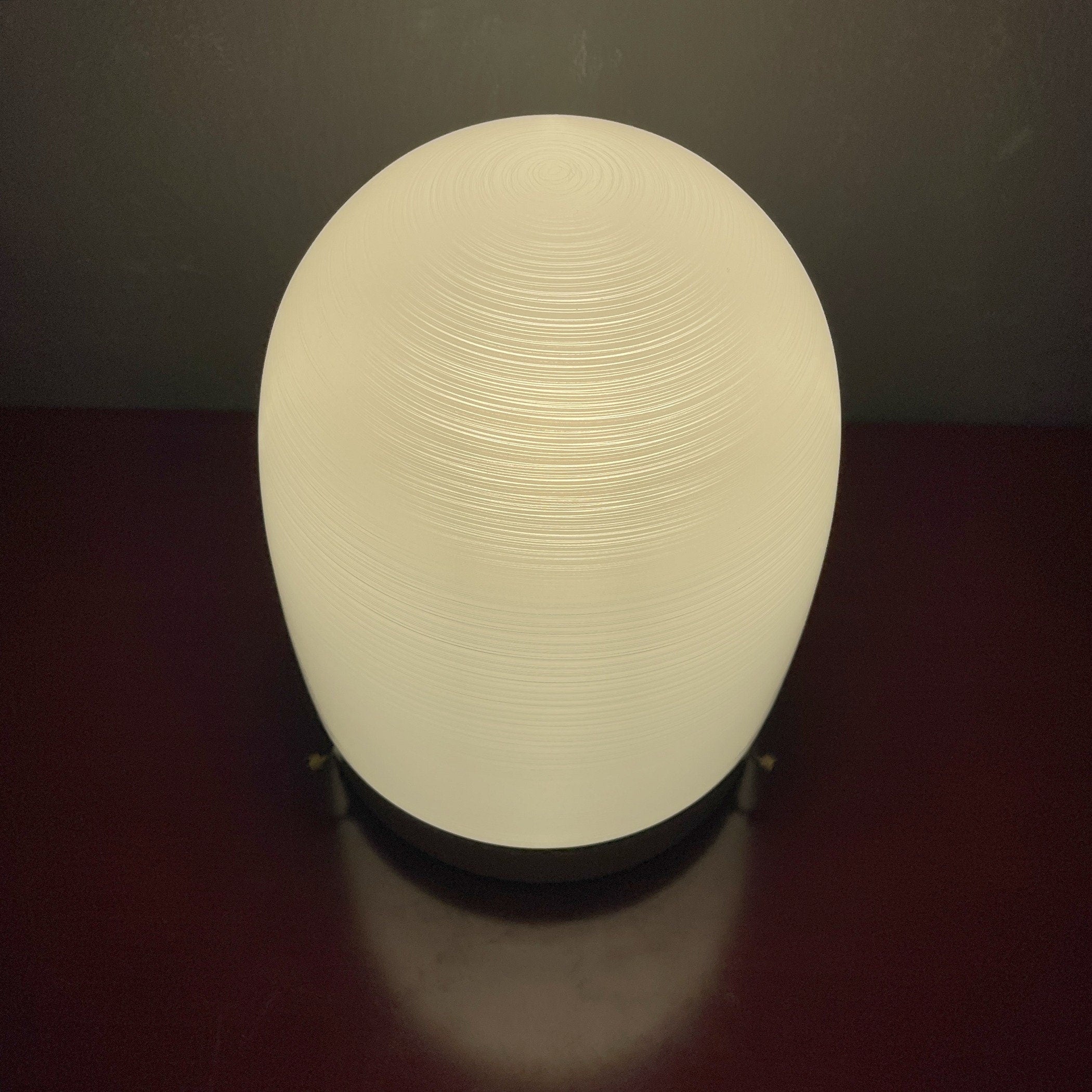 Mid-century white glass ceiling lamp Italy 1970s Retro home decor