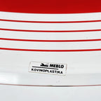Mid-century red plastic pendant lamp Albatros Meblo Yugoslavia 1970s Space age atomic