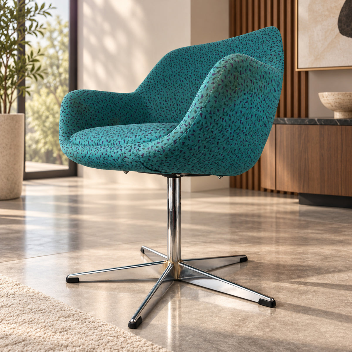 Vintage Mid-Century Modern Swivel Chair: Stol Kamnik, Yugoslavia 1970s
