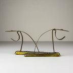 Antique Art Nouveau Brass Curtain Rod Brackets, Set of 2, Austria 1900s