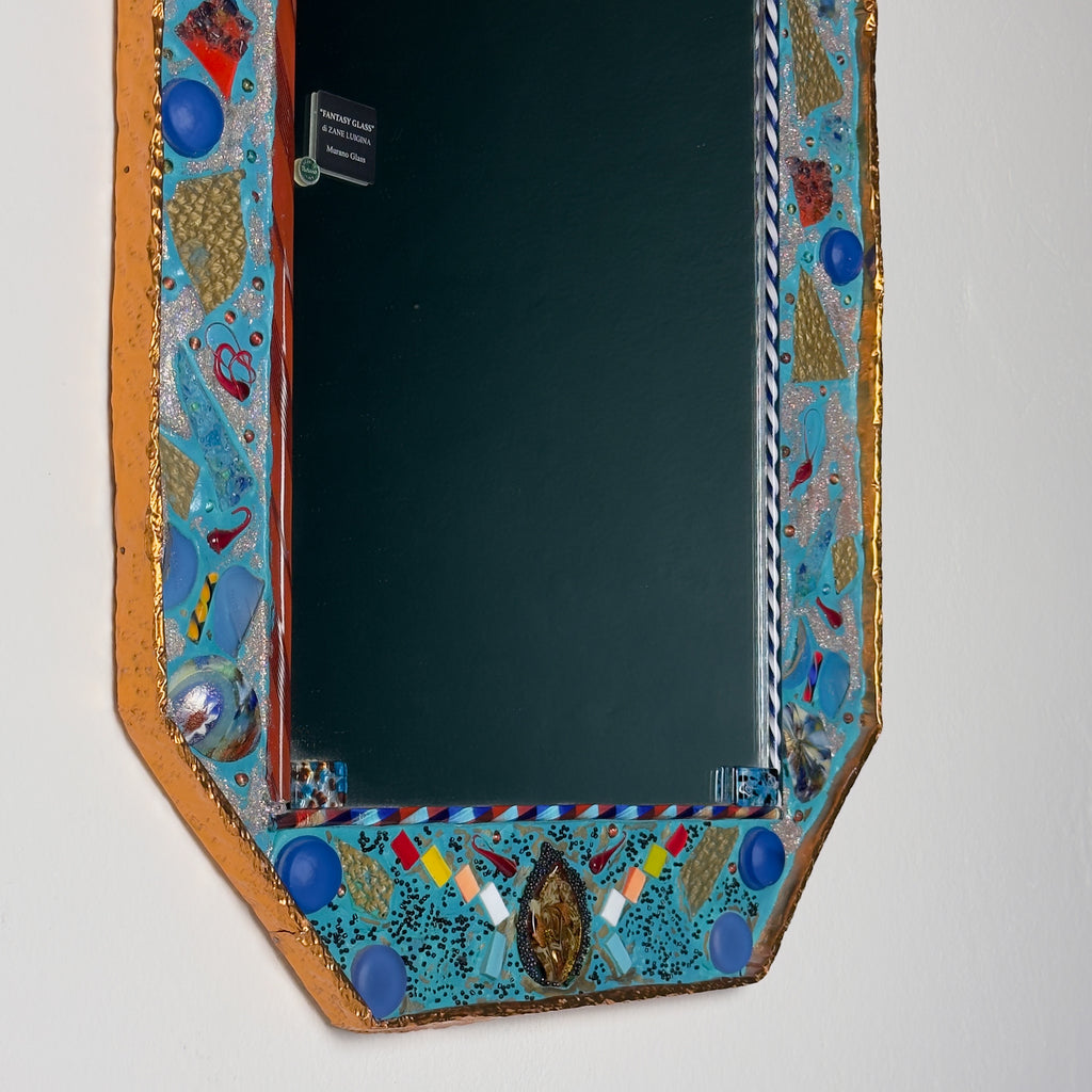 Mid-Century Murano Glass Mosaic Mirror by Zane Luigina "Fantasy Glass", Italy, 1990s