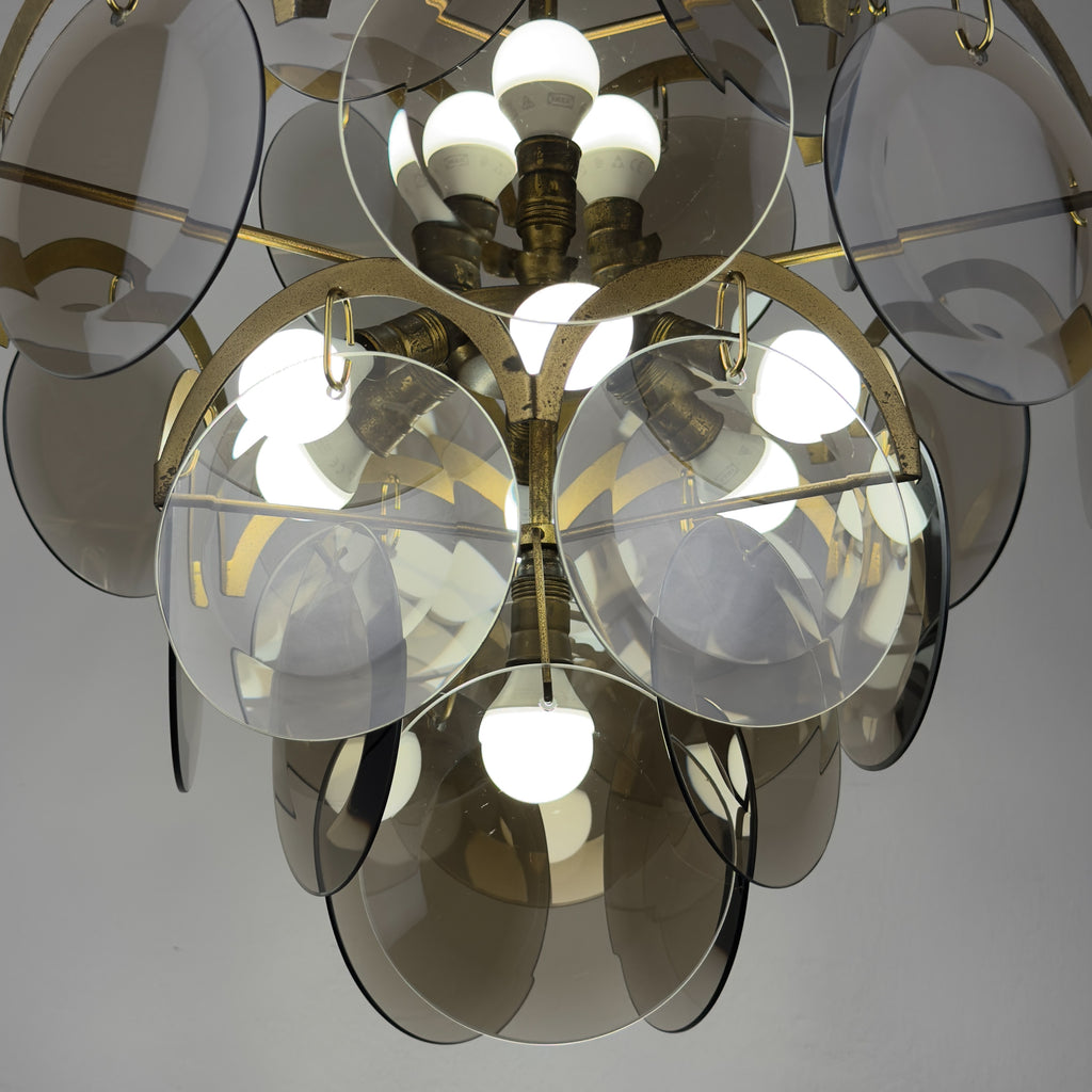 Smoked Murano chandelier by Gino Vistosi, Italy 1970s