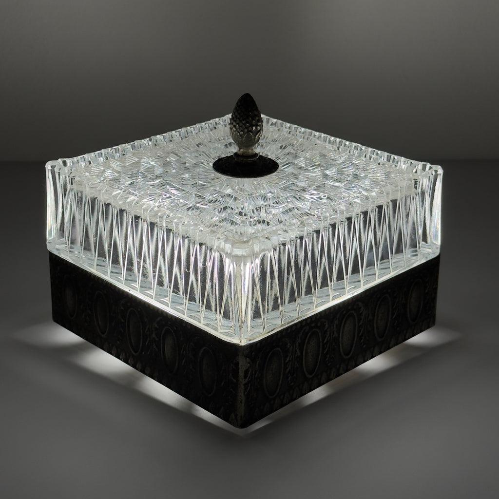 Vintage crystal ceiling lamp, Italy 1960s