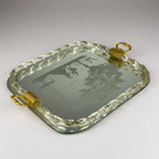 Vintage Venetian Murano glass Mirror Tray, Italy 1950s