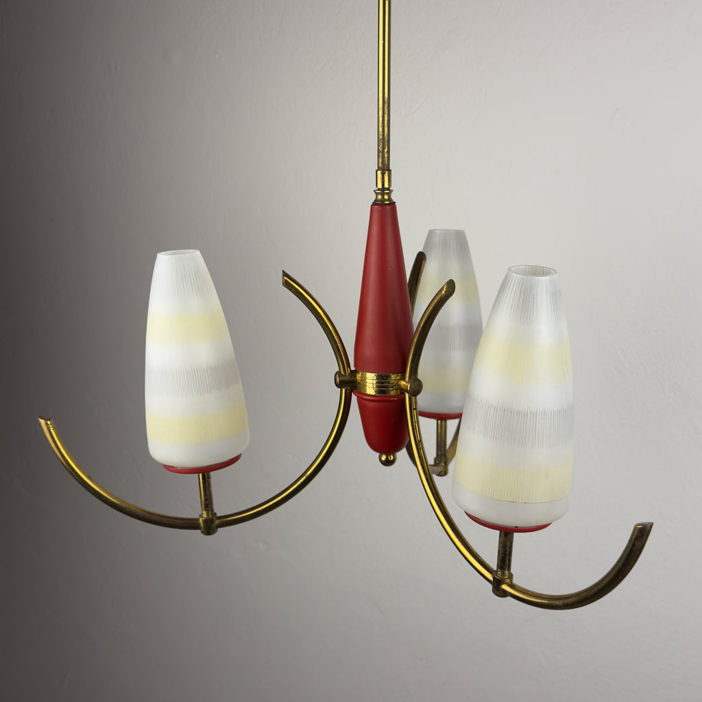 Mid-Century Stilnovo chandelier, Italy 1940-50s