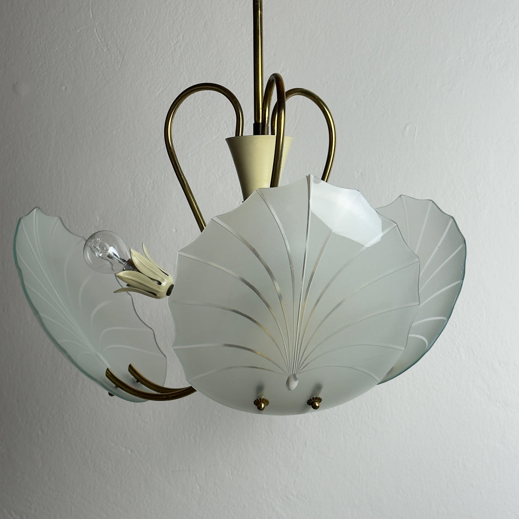 Antique chandelier, in style of Pietro Chiesa For Fontana Arte, Italy, 1930s