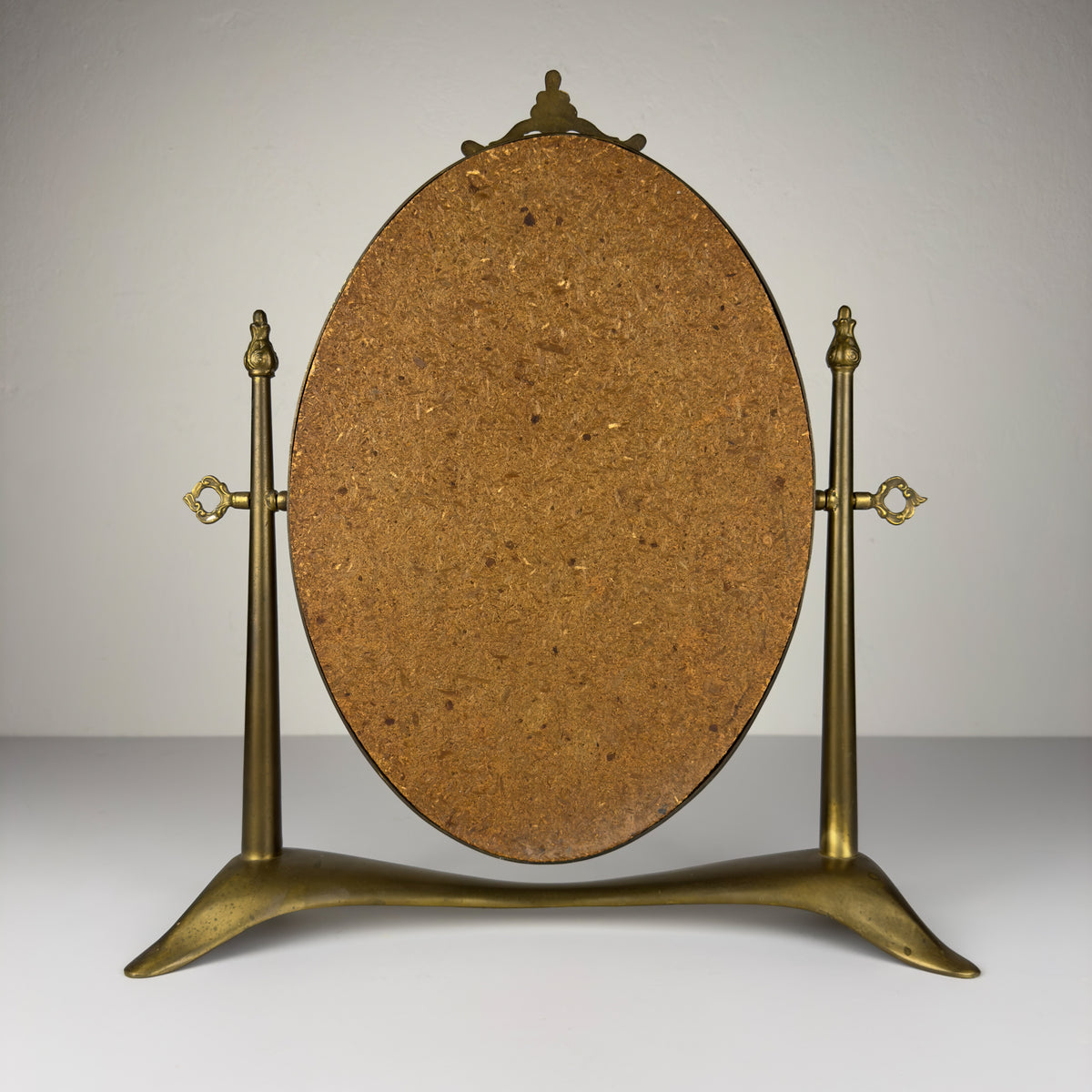 Vintage tabletop vanity mirror from brass, Italy, 1950s