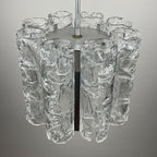 Vintage Ice Murano chandelier by AV Mazzega, Italy 1970s, Mid-century Italian lighting