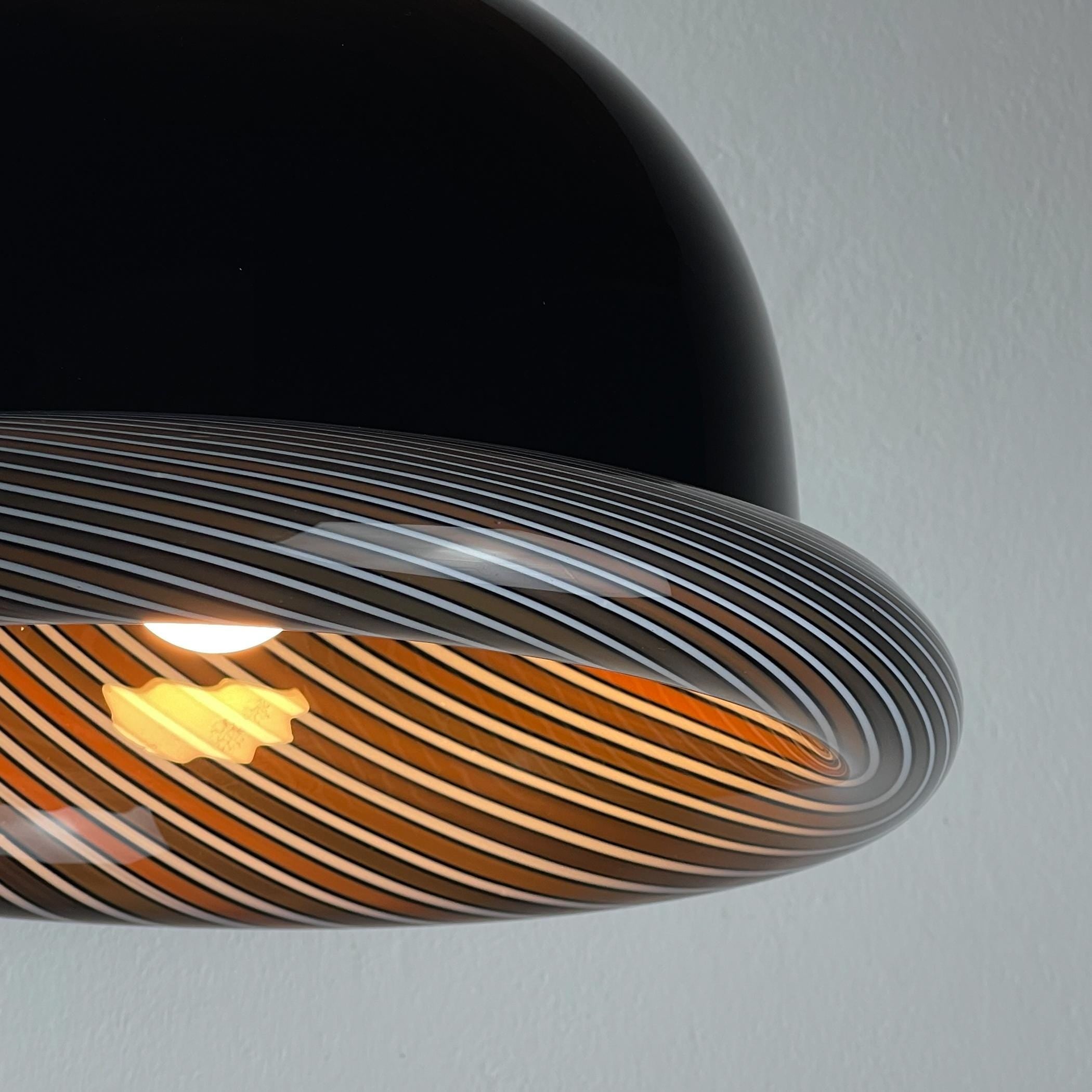 Vintage Murano black pendant lamp by Lino Tagliapietra for VeArt, Italy 1960s