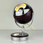 Mid-century cherry desk lamp Eyeball Italy 60s Retro lighting Space Age Atomic