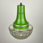 Mid-century green pendant lamp by Targetti Sankey, Italy 1960s, Vintage Italian lighting Space Age