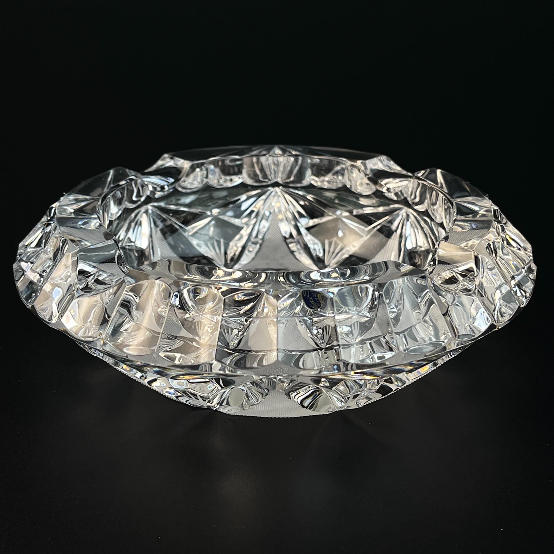 Retro Bohemian glass ashtray by Bohemia Crystal, Czech Republic, 1990s, Vintage home decor