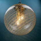 Vintage La Murrina Swirled Murano Glass Pendant Lamp - 1970s Italian Lighting