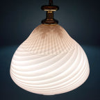 Vintage Murano Glass Pendant Lamp: Swirl Italian Lighting, 1970s
