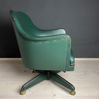 Mid-century swivel green office chair by Umberto Mascagni Italy 1950s Modernist Italian Loft Office