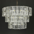 Vintage large crystal chandelier Italy 1960s