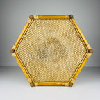 Vintage rattan coffee table, Italy 1960s