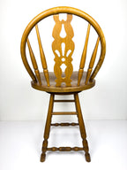 Vintage wooden bar swivel chair, Slovenia 1992