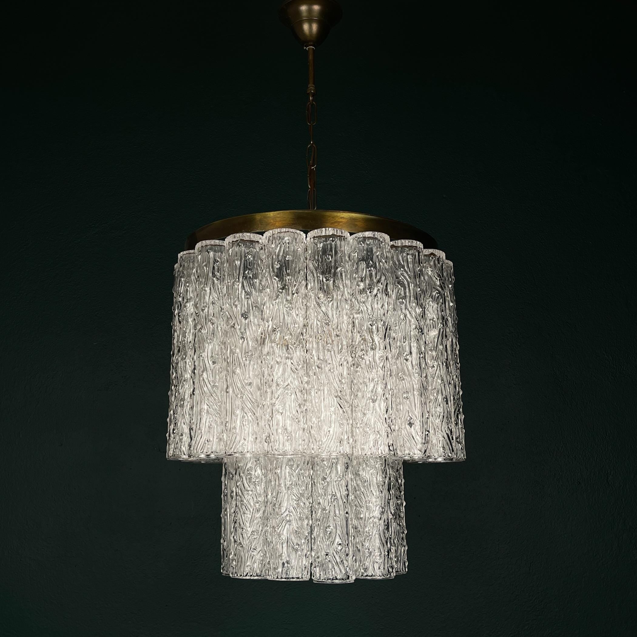 Classic Murano chandelier Tronchi by Venini, Italy 1960s
