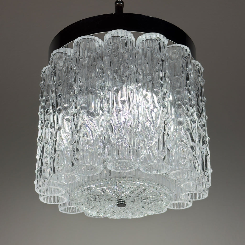 Vintage murano glass chandelier Tronchi by Toni Zuccheri for Venini, Italy 1960s