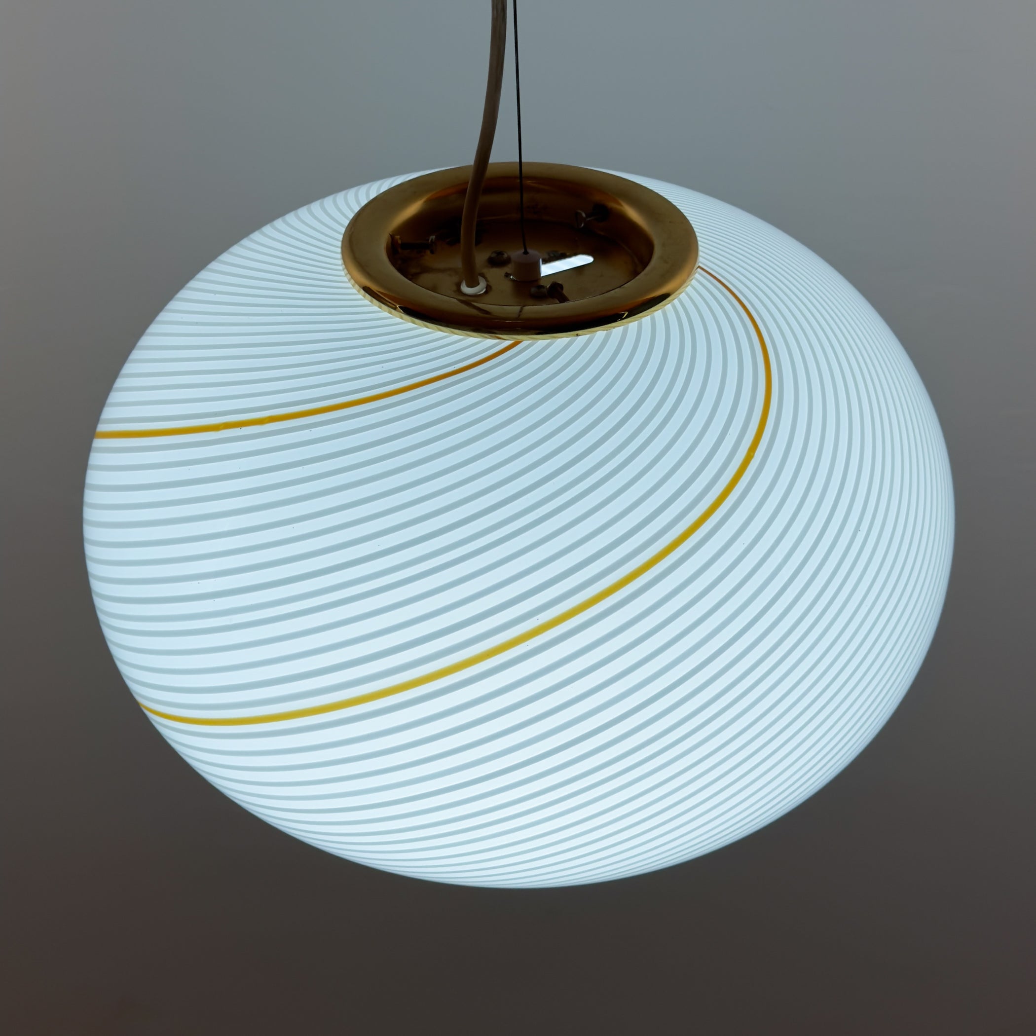 Classic swirl murano pendant lamp Vetri Murano, Italy 1970s