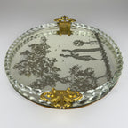 Vintage Venetian glass Mirror Tray, Italy 1950s