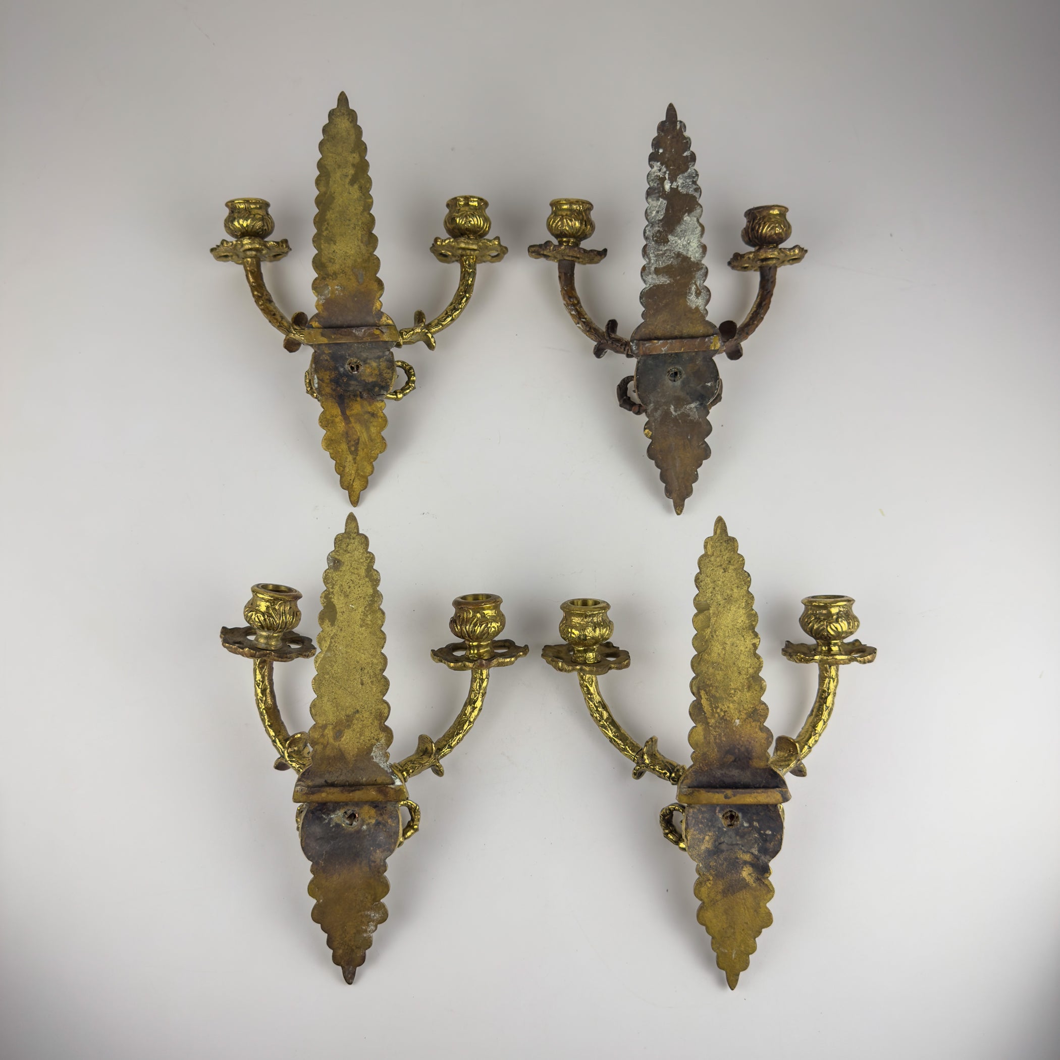 Antique Empire Bronze Wall Candle Sconce, Italy, Late 19th Century