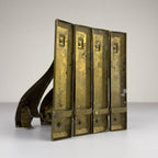 Antique Art Nouveau Brass Curtain Rod Brackets, Set of 4, Austria 1900s