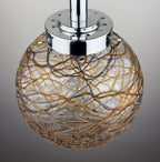 Vintage Murano sphere ball pendant lamp, Italy 1960s
