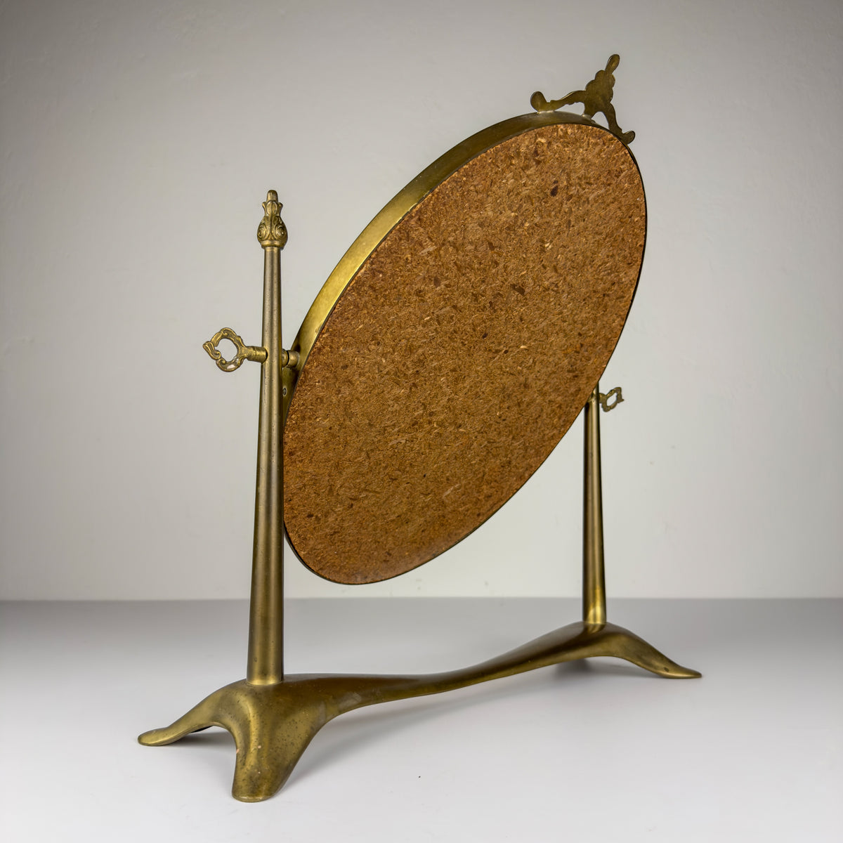 Vintage tabletop vanity mirror from brass, Italy, 1950s