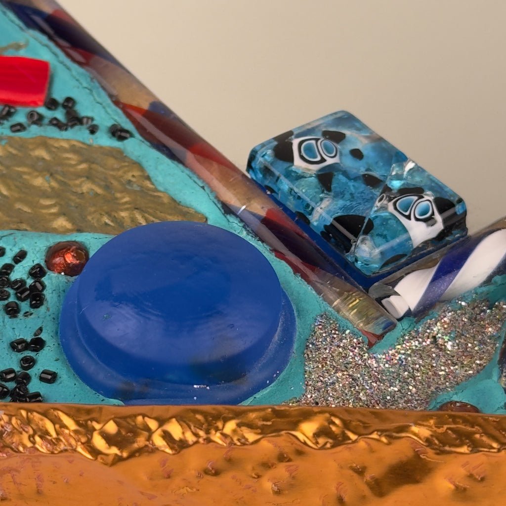 Mid-Century Murano Glass Mosaic Mirror by Zane Luigina "Fantasy Glass", Italy, 1990s