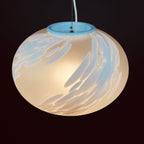 Vintage swirl murano glass pendant lamp Vetri Murano Italy 1970s