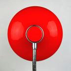 Mid-century red desk lamp Italy 1960s Vintage gooseneck lamp