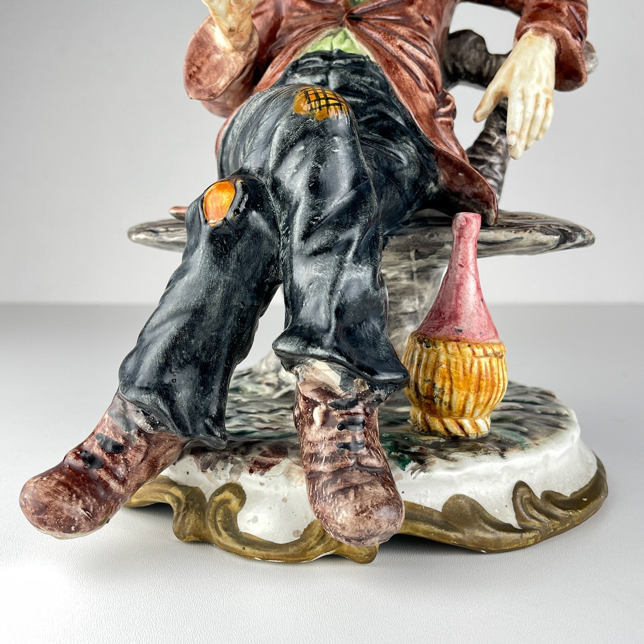 Vintage original ceramic sculpture Old Man by Bassano, Italy 1974, Vintage home decor