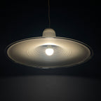 Mid-century large murano pendant lamp Italy 1970s Space age Retro lighting