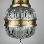 Mid-century glass pendant lamp Italy 1960s Vintage Italian lighting Space Age