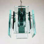 Fontana Arte Art Glass Pendant Lamp: Italian MCM 70s Design
