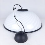 Murano pendant lamp White and Black, Italy 1980s