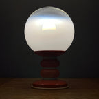 Vintage Opaline Glass Table Lamp: Italian Mid-Century Modern Lighting