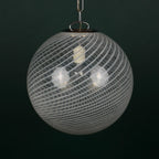 Vintage swirl murano pendant lamp, Italy 1970s