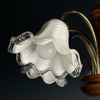 Vintage murano glass and wood chandelier Italy 1970s