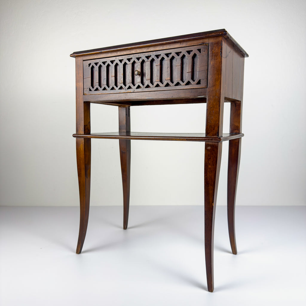 Vintage wood nightstand Italy 1970s