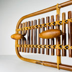 Mid-century modern Bamboo & Rattan Coat Rack by Olaf von Bohr, Italy, 1950s
