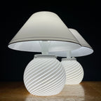 Murano Mushroom Table Lamps: Italian Modern Retro Decor, 1970s, Set of 2