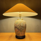 Vintage ceramic table lamp Flower Italy 1970s
