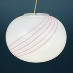 Classic swirl murano pendant lamp Vetri Murano Italy 1970s Italian mid-century modern lighting