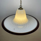 Vintage White Murano Glass Pendant Lamp: Mid-Century Italian Lighting