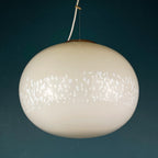 Classic beige murano pendant lamp Vetri Murano Italy 1970s Italian mid-century modern lighting